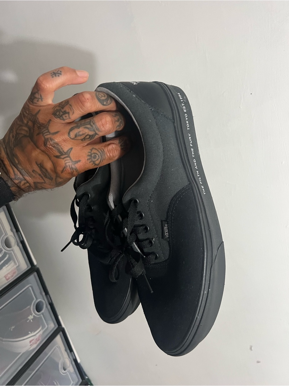 Size 12 - VANS Era ComfyCush x Neighborhood Black/Gray